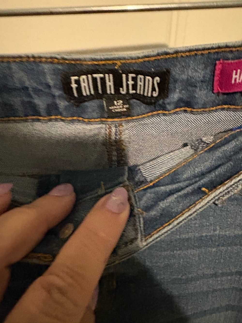 Women's Blue Denim Bermuda Shorts with Frayed Hem - Picture 2 of 4